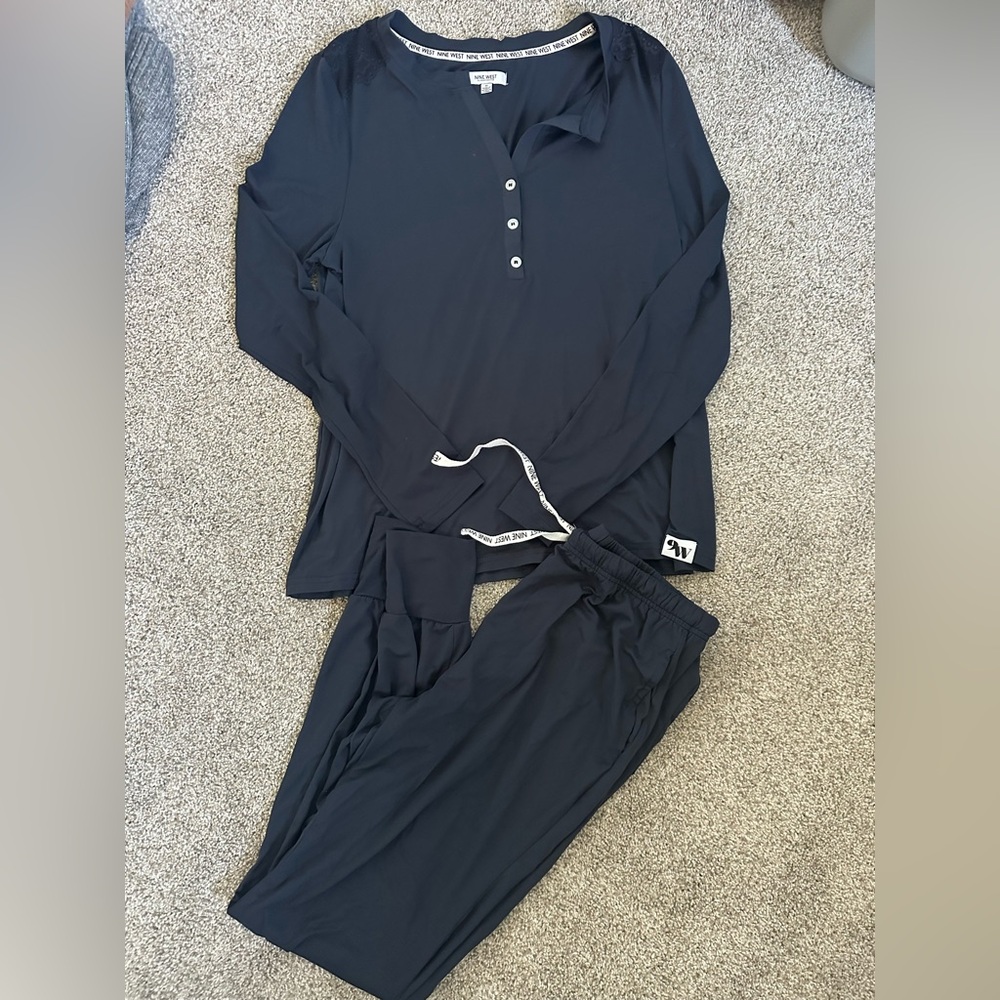 Navy Long Sleeve Pajama Set